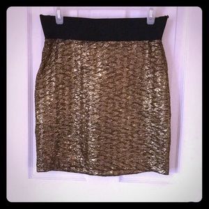 Gold Metallic Mini Skirt NWT